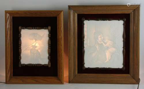 Two Framed Lithophane Panels