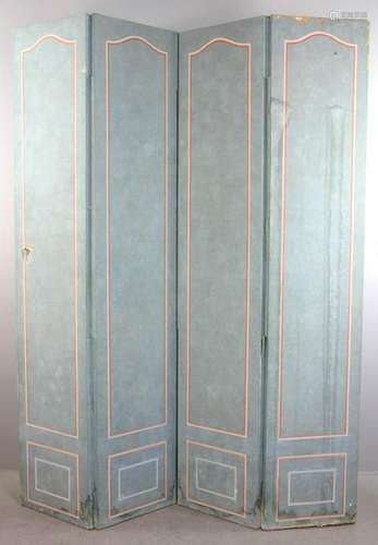 French Style Painted 4-Panel Screen