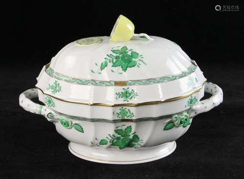 Herend Chinese Bouquet Green Covered Tureen