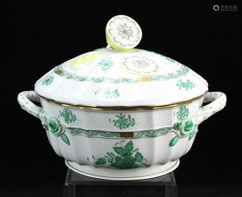 Herend Chinese Bouquet Green Covered Tureen