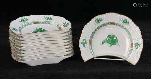 Herend Chinese Bouquet Green Salad Plates