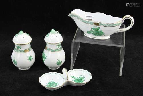 Herend Chinese Bouquet Green Condiment Servers