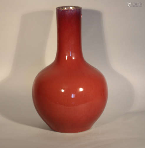Red pomelo celestial bottle in the middle of Qing Dynasty