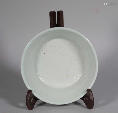 Yuan White Glaze Printing Bowl