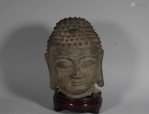 Bronze Buddha head in Ming Dynasty