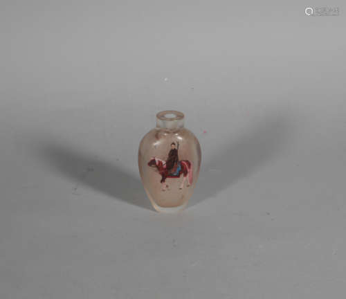 Clear crystal inside painting snuff bottle