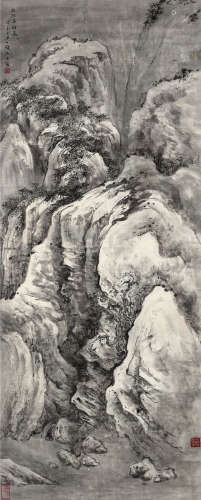 1948年作 程十发 1921～2007 雪山图 镜片  水墨纸本