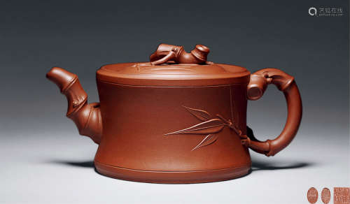 九十年代 谢曼伦制 竹段壶