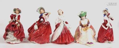 A group of five Royal Doulton figures to include Grace, Secret Thoughts and Clarissa (5).