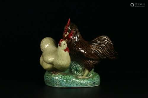 A Porcelain Roosters Group