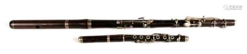 A 19th century piccolo; together with a flute (2).