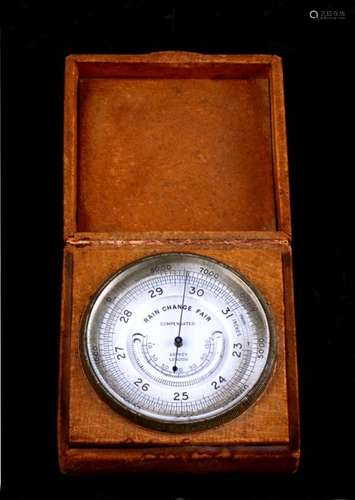 An Asprey pigskin cased combination compensated barometer, altimeter and thermometer, marked