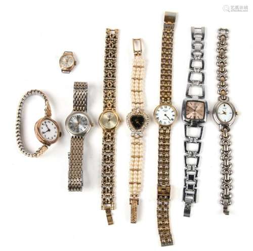 A quantity of ladies wrist watches.