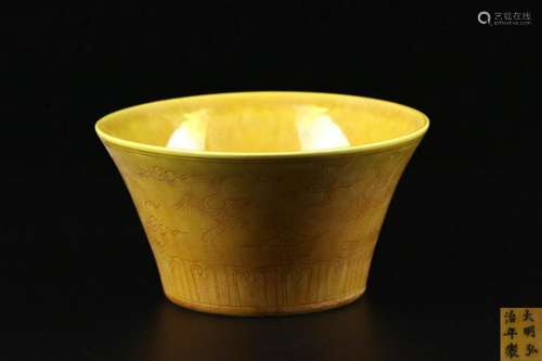 A Yellow Glazed Basin