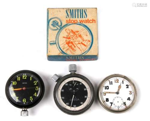 Two open faced pocket watches; together with a Smith's stop watch (3).