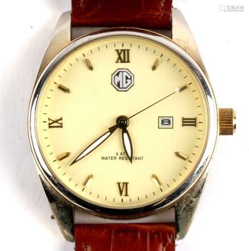 An MG gentleman's wristwatch with date aperture.