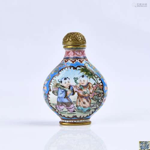 A Bronze Painted Enamel Snuff Bottle