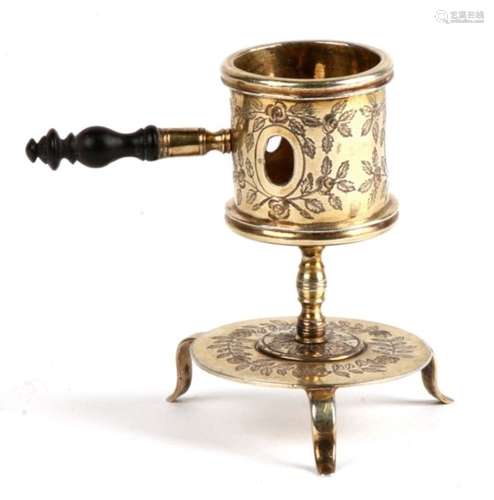 A 19th century German silver gilt miniature chamberstick