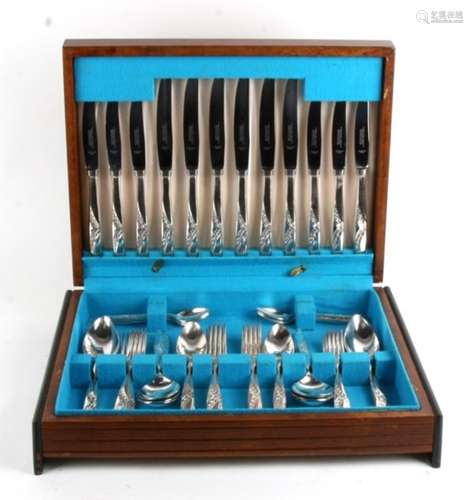 A mid 20th century canteen of silver plated cutlery.