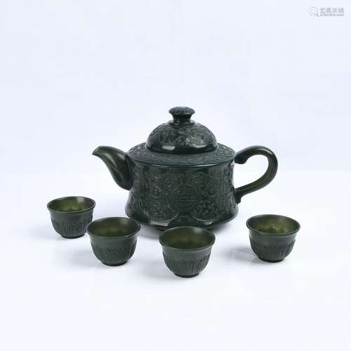 A Set of Spinach Green Tablewares