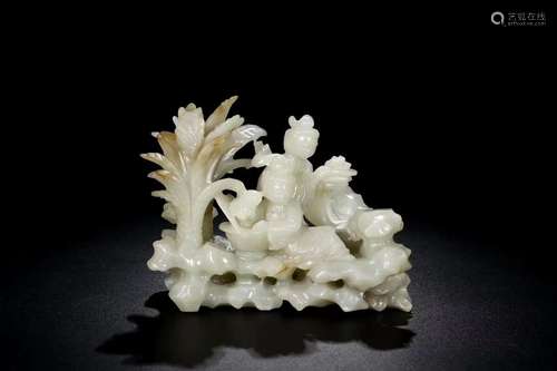 A Carved Hetian Jade Figures