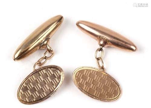 A pair of gentleman's 9ct rose gold cufflinks.