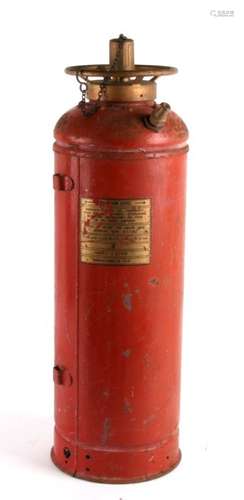 A military fire extinguisher with a crows foot mark. 60cm (23.5ins) high