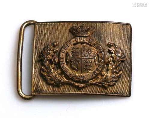 A 19th century Army Officers gilt belt buckle. Makers name to the reverse: Hobson & Sons,