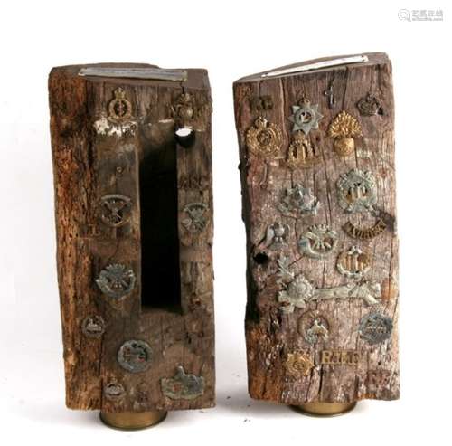 A unique piece of WWI trench art made from the oak beams from Ypres Cathedral and then having