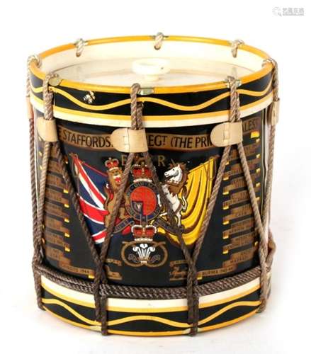 The 1st Battalion, The Staffordshire Regiment ice bucket in the form of a Regimental drum with