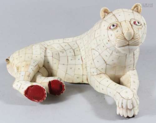 An early 20th century Indian ivory panther