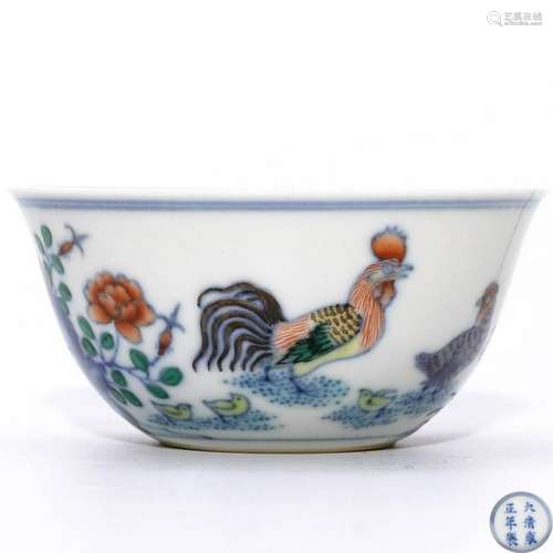 A Doucai Chicken Cup