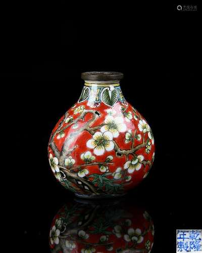 A Bronze Painted Enamel Snuff Bottle