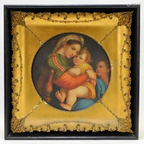 FINE 19C German Madonna Della Sedia Porcelain