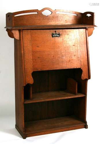 An Art Nouveau oak student's bureau.