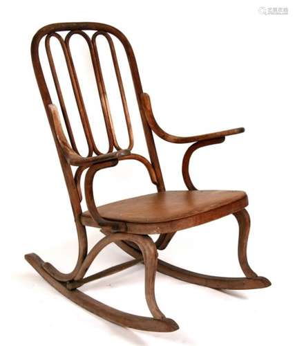 A bentwood rocking chair.