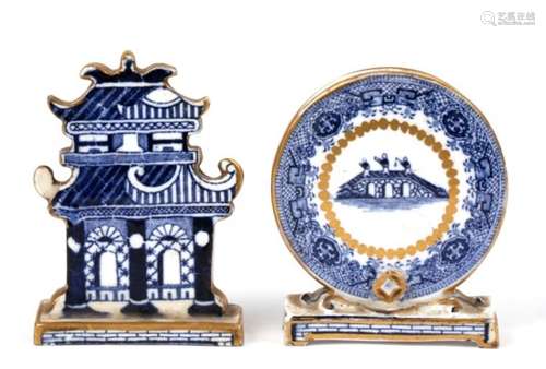 Two Davenport porcelain menu holders, design no. 6021 6028.