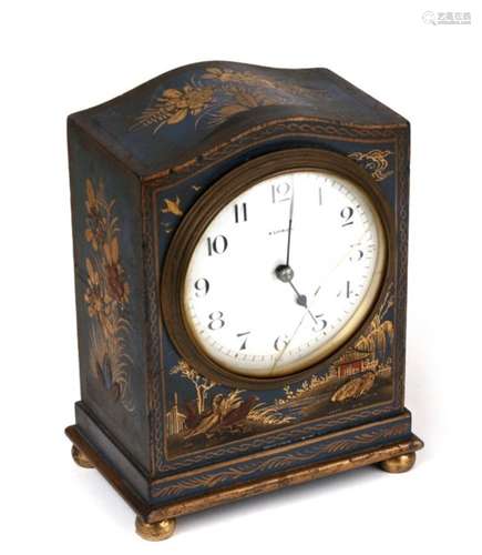 An early 20th century Asprey mantle clock, the white enamel dial with Arabic numerals, in a