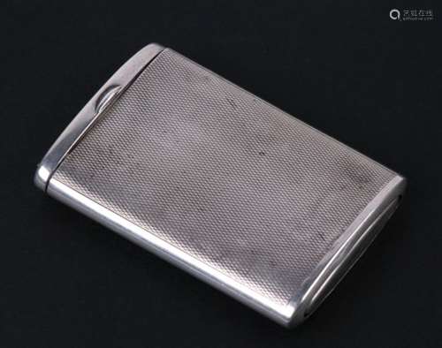 A silver drawer style patent vesta case with all over engine turning, import hallmarks for London