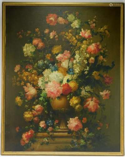 LG American Victorian Floral Still Life Painting