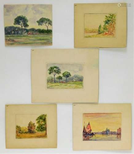 5 Domenico Riccitelli Landscape WC Paintings