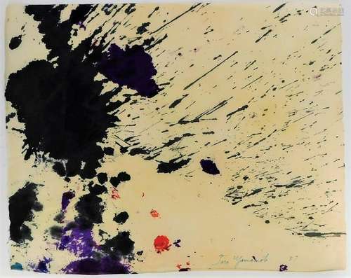 Taro Yamamoto Abstract Expressionist WC Painting