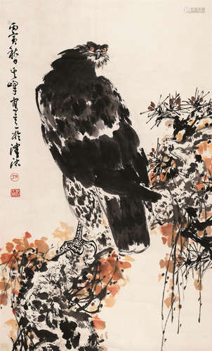 孙其峰（b.1920） 松鹰 立轴 设色纸本