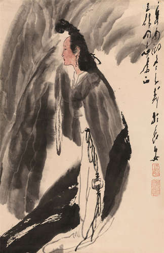 王子武（b.1936） 人物 镜心 设色纸本