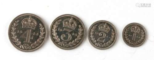 A 1944 Maundy silver coin set 1, 2, 3, 4 pence.