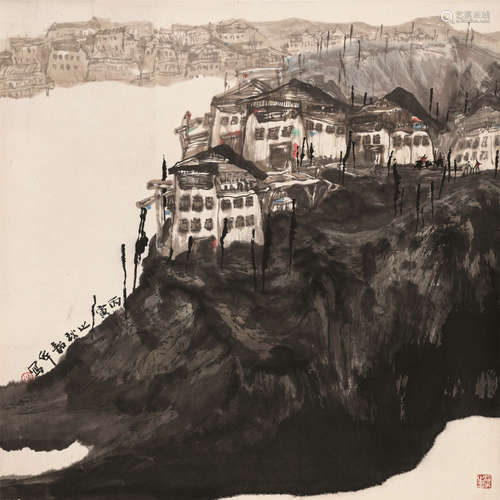 周韶华（b.1929） 山水 立轴 设色纸本