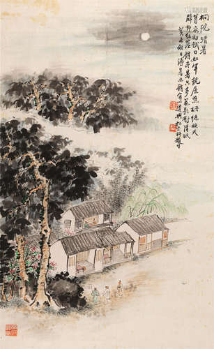 钱松嵒（1899～1985） 桐院清暑 镜心 设色纸本