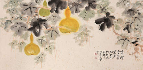 匡仲英（b.1924） 葫芦 立轴 设色纸本