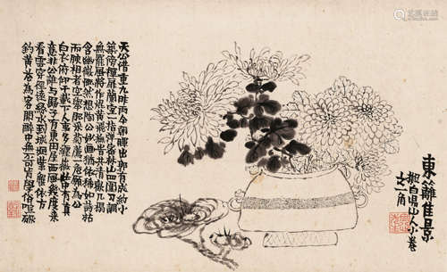 金农（1687～1763） 菊花 立轴 水墨纸本