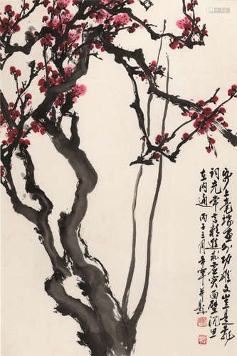 于希宁（1913～2007） 红梅 镜心 设色纸本